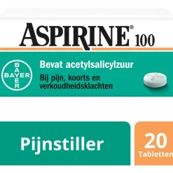 Sale Aspirine 100 mg helpt bij pijn 20 tabletten