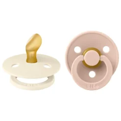 Hot Bibs Anatomische Fopspeen Two Pack Natuurlijk Rubber Ivory/Blush Maat 1