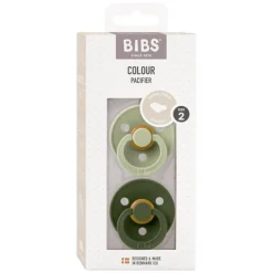 Hot Bibs Anatomische Fopspeen Two Pack Natuurlijk Rubber Sage/Hunter Green Maat 2