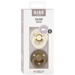 Outlet Bibs Fopspeen Two Pack Natuurlijk Rubber Ivory/Dark Oak Maat 1