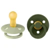 Bibs Fopspeen Two Pack Natuurlijk Rubber Sage/Hunter Green Maat 2