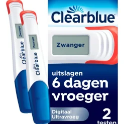 Clearblue Zwangerschapstest Digitaal Ultravroeg 2 Stuks
