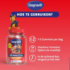 Clearance Dagravit Kids Xtra Paw Patrol 3-5 jaar 60 gummies