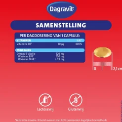 Outlet Dagravit Vitaal 50+ Vitamine D + Omega-3 Visolie 90 capsules