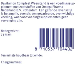 Hot Davitamon Compleet Weerstand Vitamine C&D Bosvruchten 60 kauwtabl