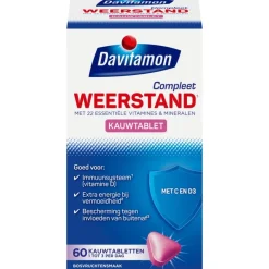Hot Davitamon Compleet Weerstand Vitamine C&D Bosvruchten 60 kauwtabl