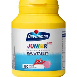 Clearance Davitamon Junior 3+ Multivitamine Kinderen Frambozensmaak 120 Kauwvitamines