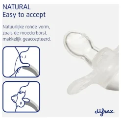 Online Difrax Fopspeen Natural 12 Maanden Lichtroze BPA-vrij