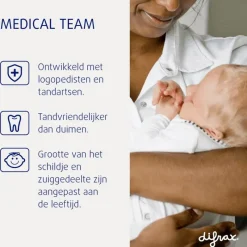 Best Difrax Fopspeen Natural 6 Maanden Paars BPA-vrij