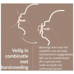 Hot Difrax LOVI Prime Fopspeen 6-18 Maanden BPA-vrij Nude/Blush