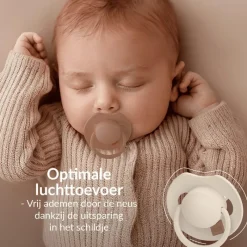 Outlet Difrax LOVI Prime Fopspeen 18+ maanden Granola/Orange