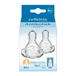 Clearance Dr. Brown's Dr. Brown’s Flesspeen 6+ Maanden Fase 3 Smalle Halsfles 2 stuks