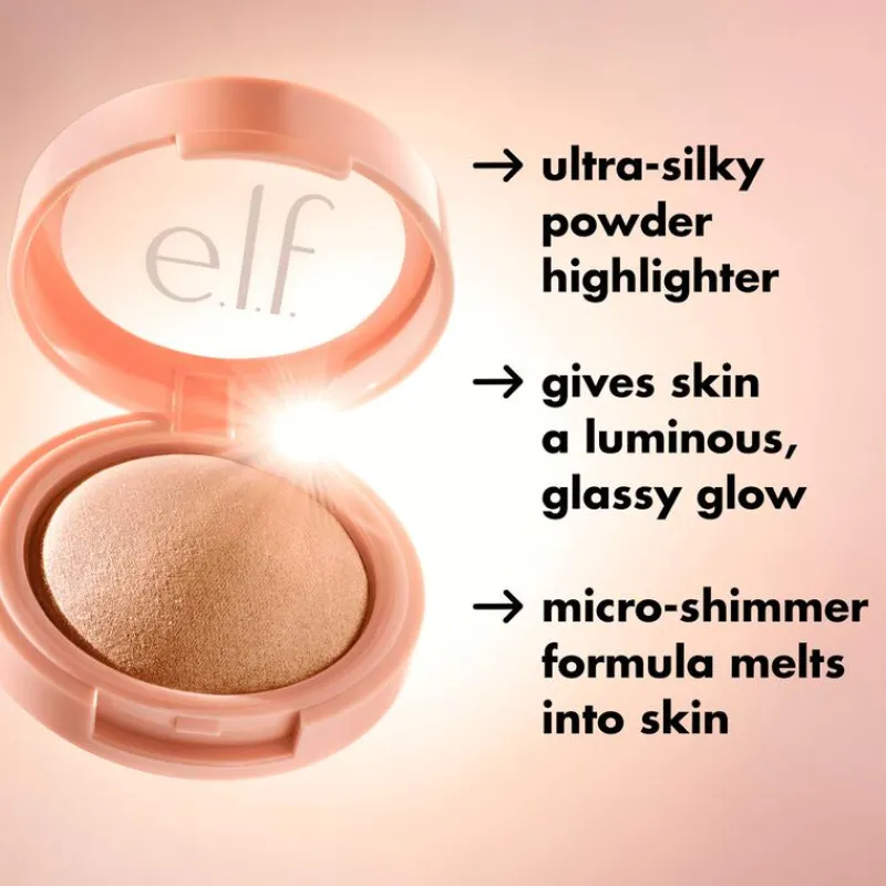 Hot e.l.f. Halo Glow Silky Powder Highlighter Prosecco Poppin'