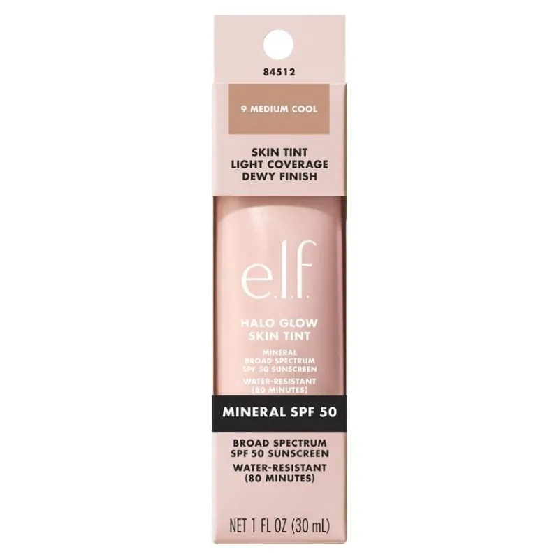 Discount e.l.f. Halo Glow Skin Tint SPF50 9 Medium Cool