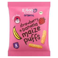 Discount Ella's Kitchen Maize Puffs Aardbei Banaan Snack Biologisch 6+ Maanden 20 GR