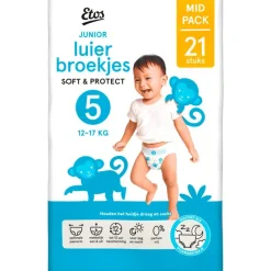Clearance Etos Luierbroekjes Junior Maat 5 12-17 kg Mid Pack 21 stuks