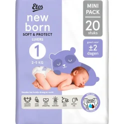 Sale Etos Luiers Newborn Maat 1 2-5 kg Trial Pack 20 stuks