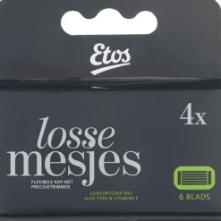 New Etos Scheermes Man Navul 6 Blads Zwart 4 stuks