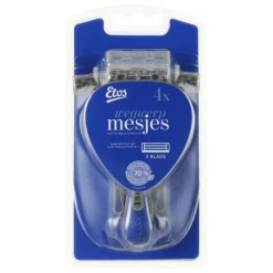 Outlet Etos Wegwerpmesjes 3-Blads Blauw 4 stuks