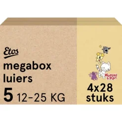 Etos Woezel & Pip Luiers Junior Maat 5 12-25 kg Megabox 4x28 stuks