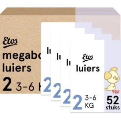 Online Etos Woezel & Pip Luiers Mini Maat 2 3-6 kg Megabox 4x52 stuks