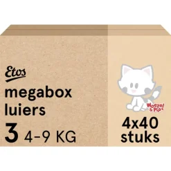 Outlet Etos Woezel & Pip Luiers Midi Maat 3 4-9 kg Megabox 4x40 stuks