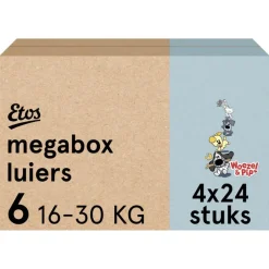 Online Etos Woezel & Pip Luiers XL Maat 6 16-30 kg Megabox 4x24 stuks
