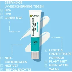 Clearance Garnier PureActive BHA + Niacinamide Daily fluid met SPF 50 40ML