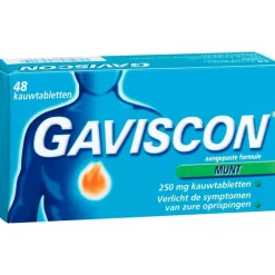 New Gaviscon Kauwtabletten Pepermunt Maagzuurremmers 48 Stuks