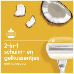 Discount Gillette Venus Comfortglide Coconut Luipaard Scheersysteem 5 Blades plus 1 Mesje
