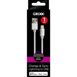 Hot Grixx Lightning to USB-A 1M White