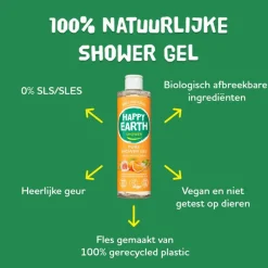 Happy Earth 100% Natuurlijke Shower Gel Rose Petitgrain