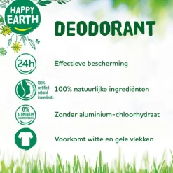 New Happy Earth 100% Natuurlijke Unscented Crystal Deodorant 90 gram