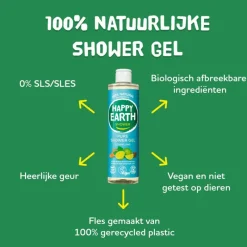 New Happy Earth Cedar Lime 100% Natuurlijke Douchegel 300 ML