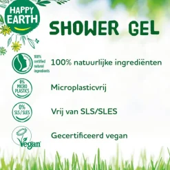 New Happy Earth Cedar Lime 100% Natuurlijke Douchegel 300 ML