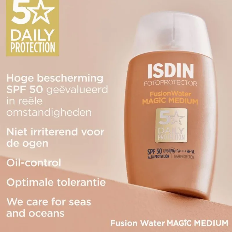 Hot ISDIN Fusion Water Color Zonnebrand Gezicht Medium SPF50 50 ML