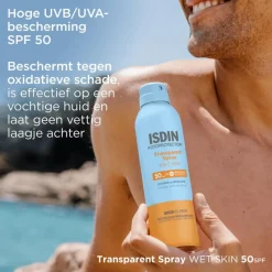 Outlet ISDIN Transparent Zonnebrand Spray Wet Skin SPF50 250 ML