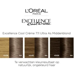 Best L'Oréal Paris Excellence Cool Creams Permanente Haarverf 7.11 Ultra Ash Blond 7.11 - Ultra Ash Blond