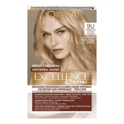 Sale L'Oréal Paris Excellence Universal Nudes Permanente Haarverf 9U Zeer Lichtblond 9U Universeel Zeer Lichtblond