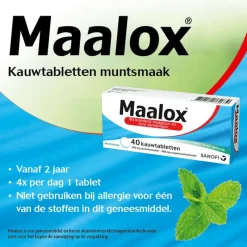 Discount Maalox Kauwtabletten Muntsmaak Bij Brandend Maagzuur 40 Kauwtabletten