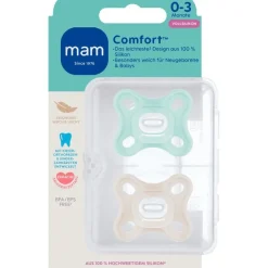 Outlet MAM Comfort Fopspenen 0-3 maanden Uni 2 stuks groen