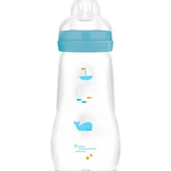 Sale MAM Feel Good Glass Bottle Babyfles 260 ML Blue