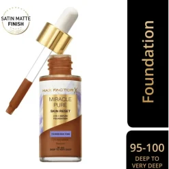 Discount Max Factor Miracle Pure Serum Foundation 30 ML 95-100 Deep To Very Deep