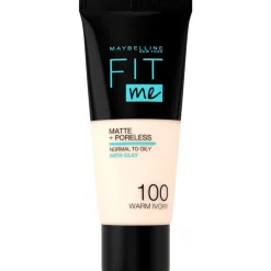 Outlet Maybelline New York Fit Me Matte + Poreless Foundation 30 ML 100 Warm Ivory