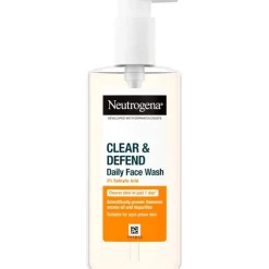 New Neutrogena Clear & Defend Daily Face Wash Acne en Onzuivere Huid 200 ML