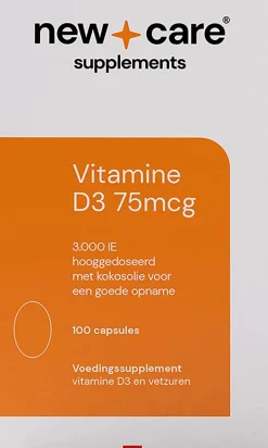 Sale New Care Vitamine D3 75mcg Capsules 100 stuks