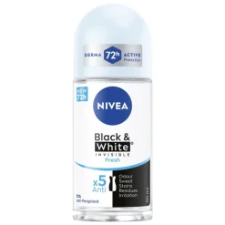 Hot NIVEA Black & White Invisible Pure Deodorant Roller 50 ML