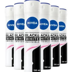 Outlet NIVEA Invisible Black & White Original Anti-Transpirant Deodorant Spray 150 ML Multipack 6 stuks