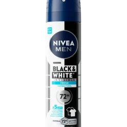 Clearance NIVEA MEN Black & White Invisible Fresh Deodorant Spray 150 ML