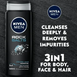 Clearance NIVEA MEN Rock Salts 3-in-1 Douchegel 500 ML